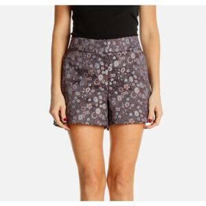 LOFT Purple Floral Jacquard Shorts Size 2